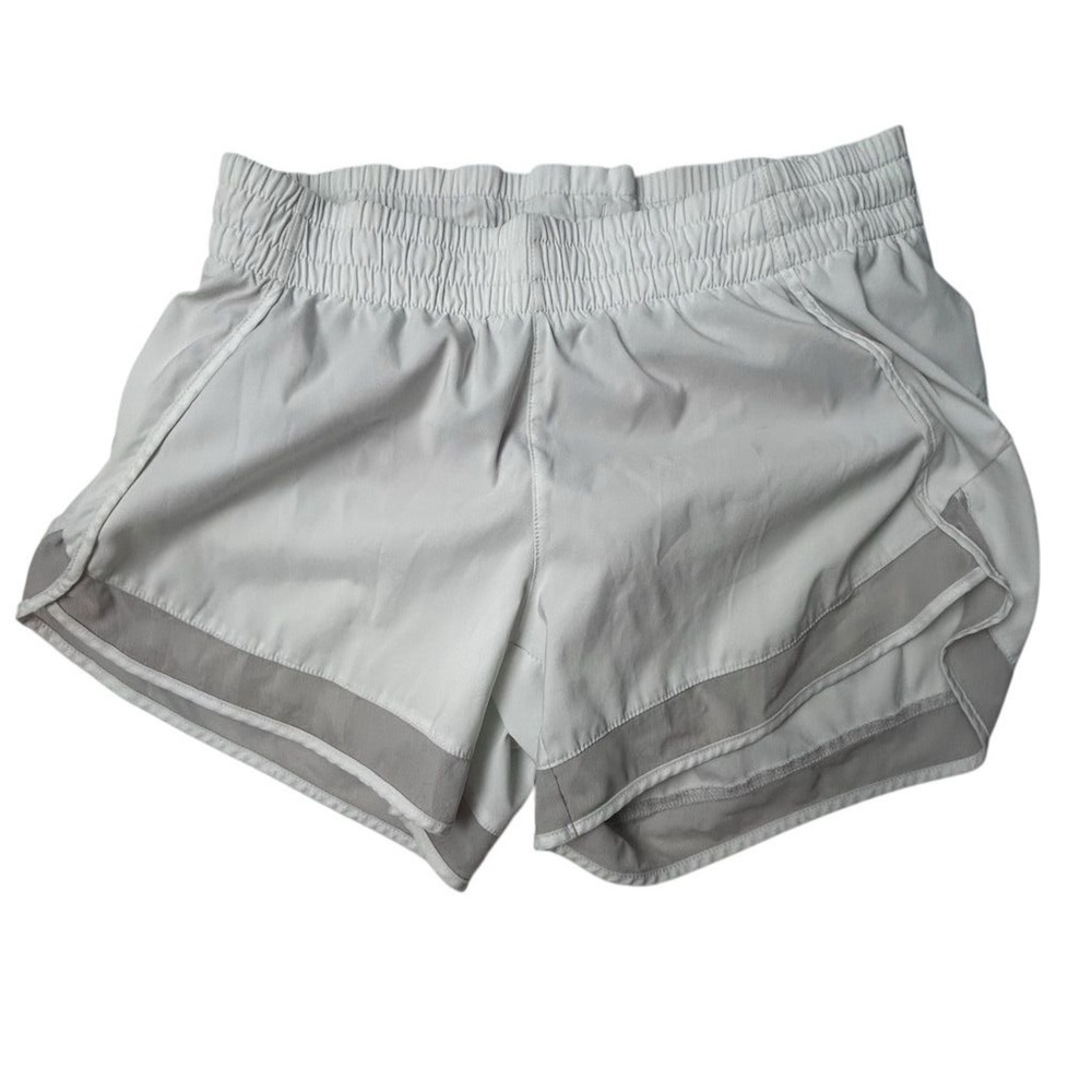 Athleta womens White Mesh Racer‎ Run Shorts 4" Size Small Gym Athletic preloved
